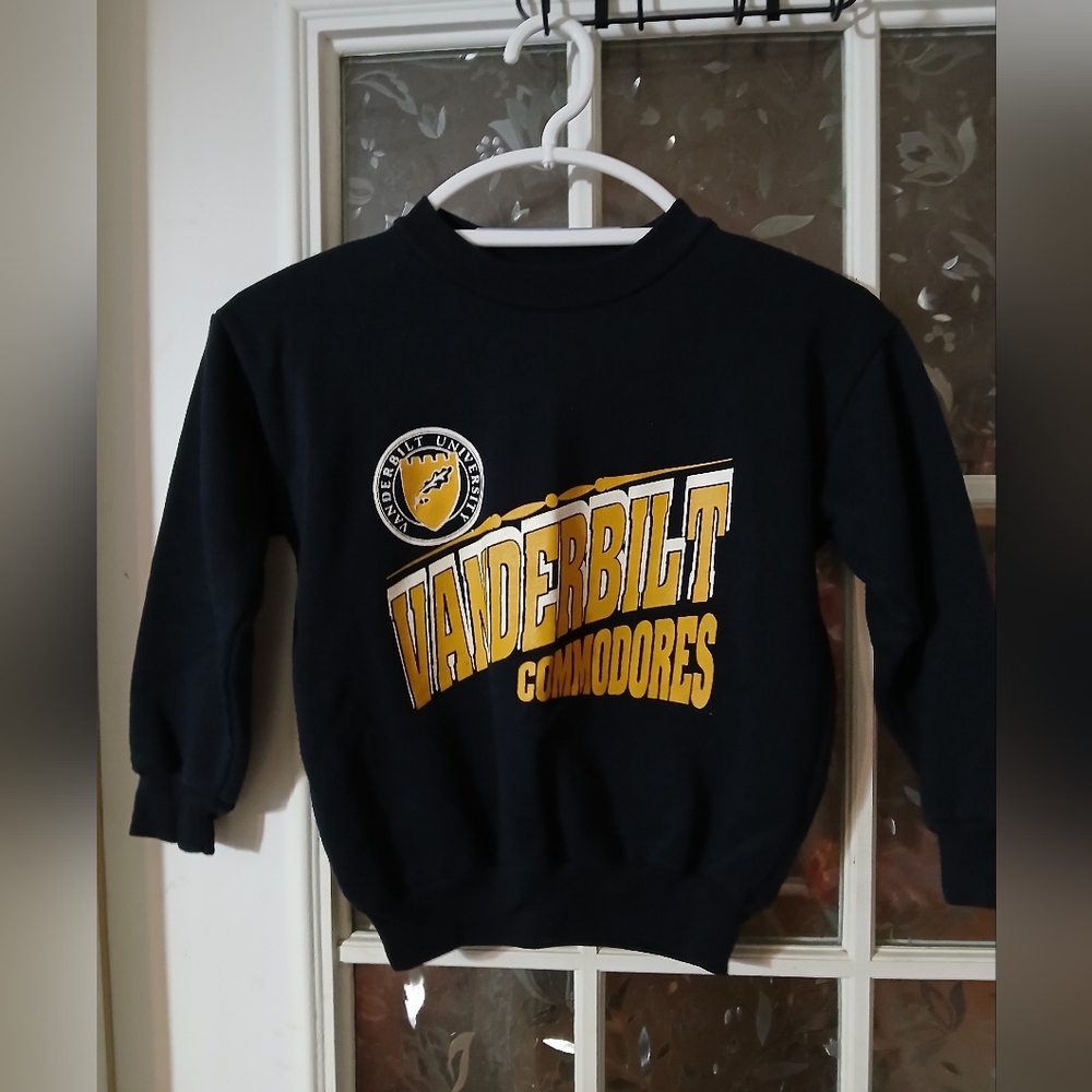 VINTAGE Pro Star Vanderbilt University Commodores Sweatshirt Boys M Medium Cre